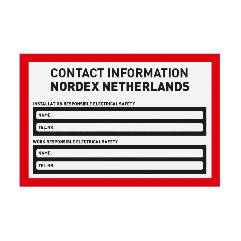 Veiligheidsbord Nordex T2b - 290x190mm - Magnetisch