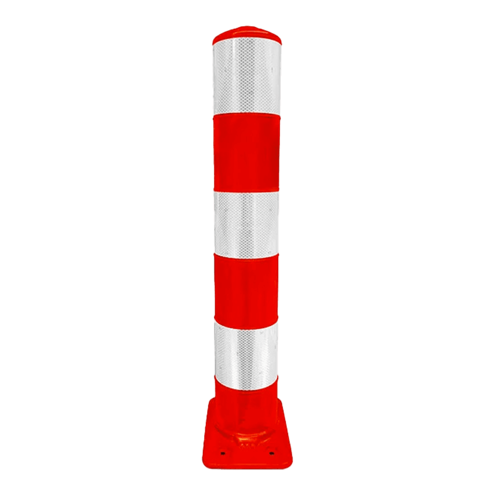 Poteau Flexible rouge ou noir Flexpost avec socle de fixation - Ø160x190mm