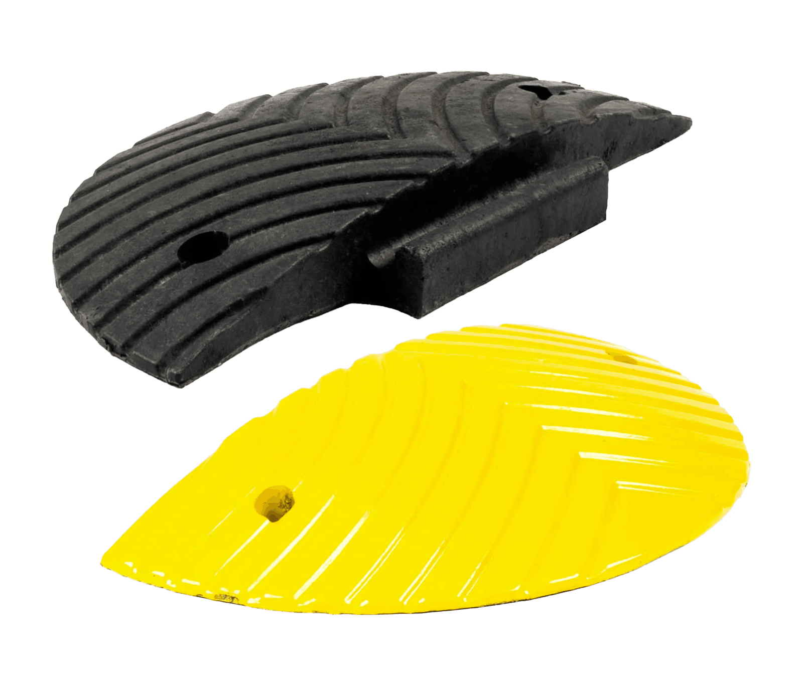 Ralentisseur de circulation – élément de début / fin – hauteur 72 mm – jaune / noir