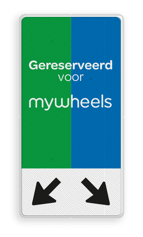 Parkeerbord mywheels - vol-reflecterend - 2 pijlen