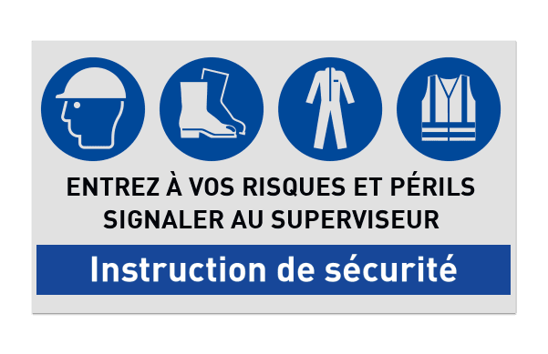 Panneau de sécurité | 4 Pictogrammes + bannière