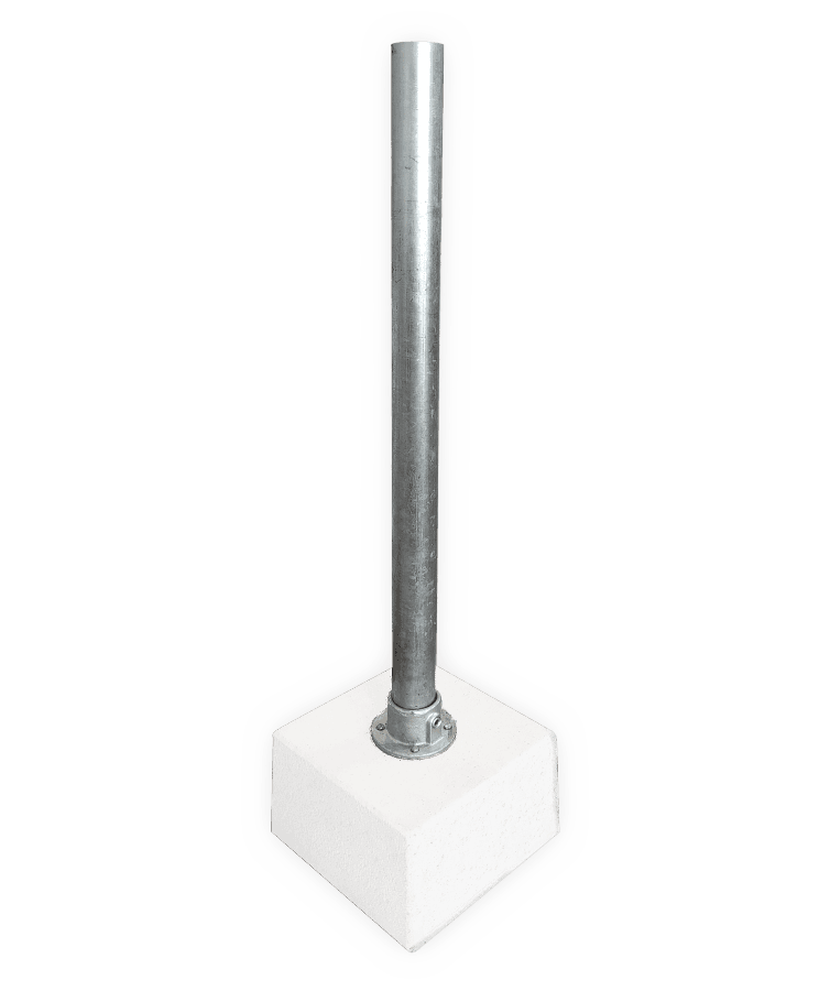 Montagepaal Ø60x1100mm staal THVZ - met voetstuk
