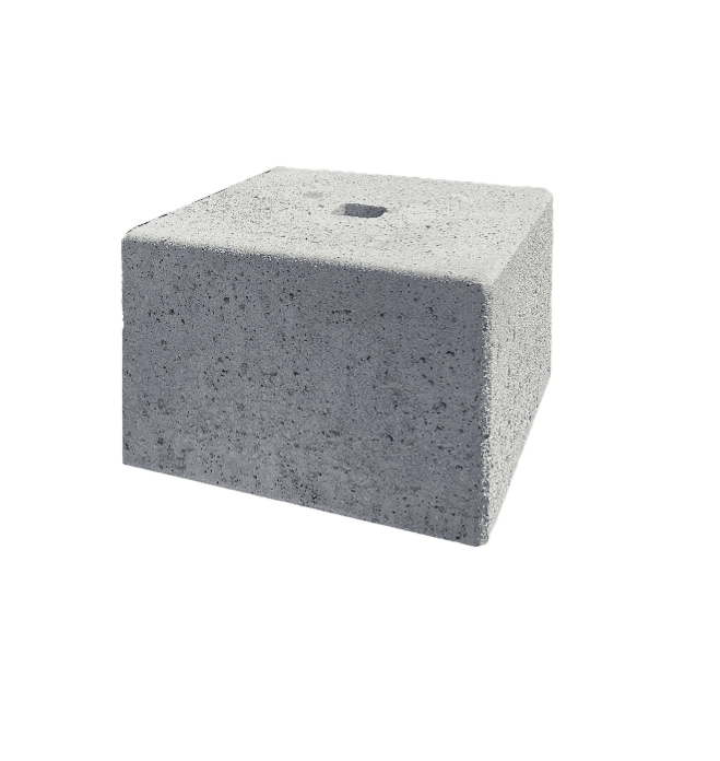 Support en béton avec manchon de sol Ø48mm - 300x300x300mm