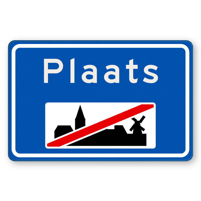 Plaatsnaambord 1000x650mm RVV H02a - Einde bebouwde kom