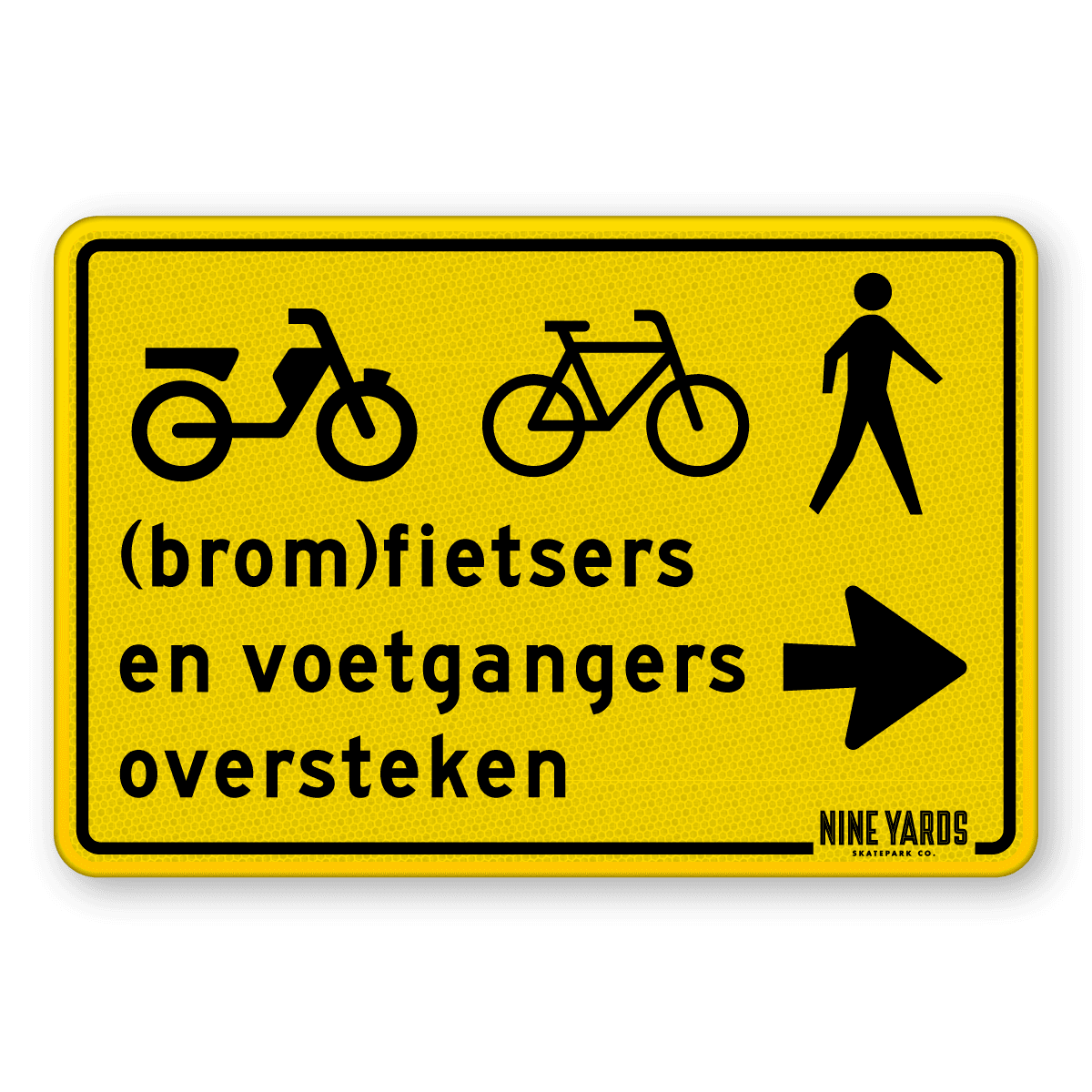 Omleidingsbord - (brom-)fietsers en voetgangers oversteken + logo