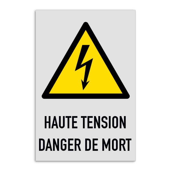 Panneau de danger W012 - LIGNE HAUTE TENSION