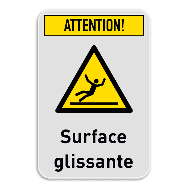 Panneau d'avertissement - Surface glissante