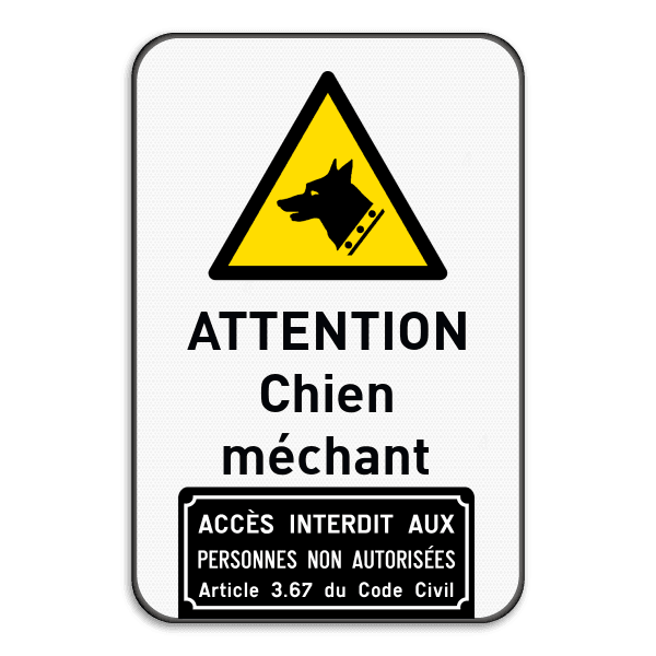 Panneau d'avertissement - Chien