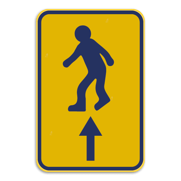 Panneau chantier Temporaire Piétons Bruxelles – Direction Tout Droit