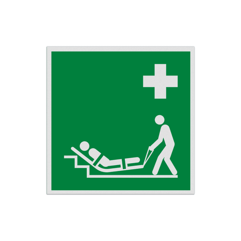 Veiligheidspictogram E067 - Evacuatiematras - reflecterend