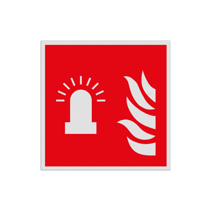 Veiligheidspictogram F018 - Brandalarm flitslicht - reflecterend