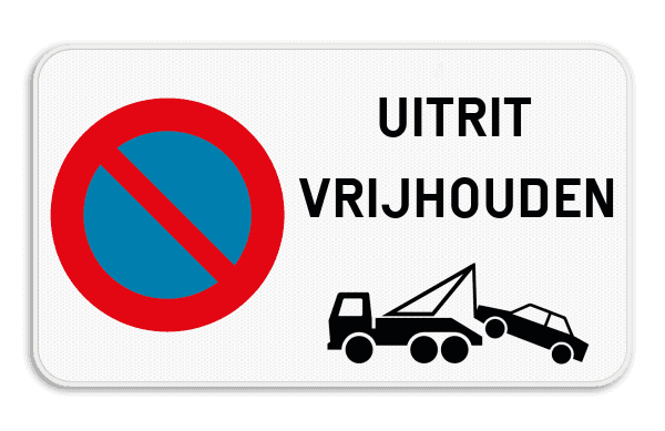 Parkeerverbod - uitrit vrijhouden - wegsleep pictogram