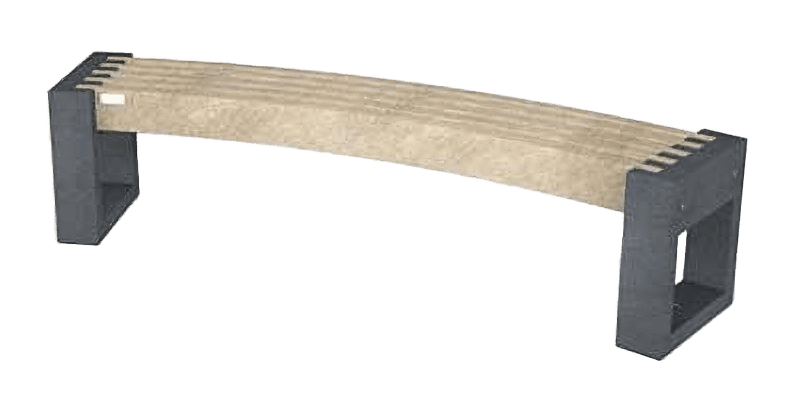 Banc public sans dossier - Bicolore - Modèle Canvas (30 degrés)