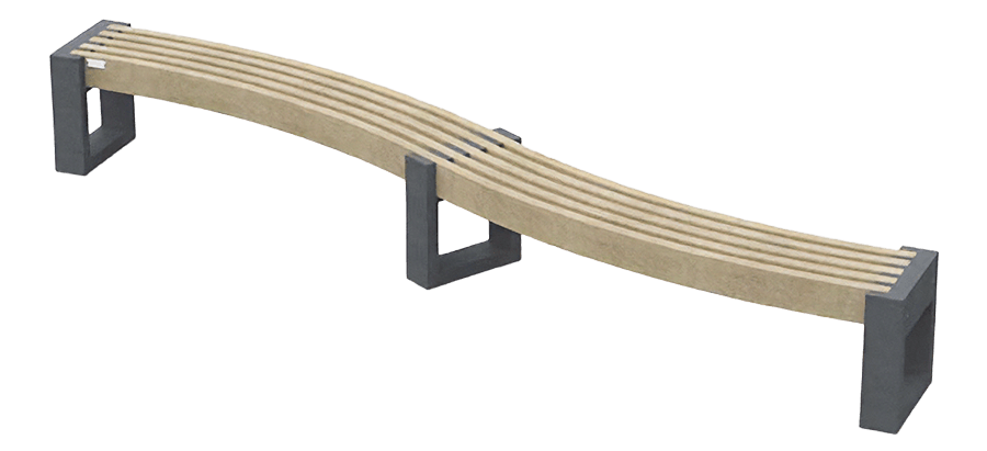 Parkbank zonder rugleuning - Bicolor - type Canvas Spline