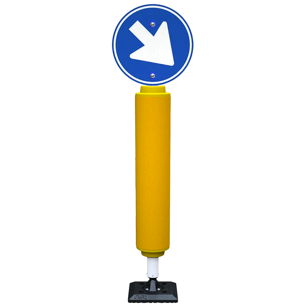 Borne de circulation D1d/D1c Ø160 mm - Poteau à ressort en plastique flexible - réfléchissant