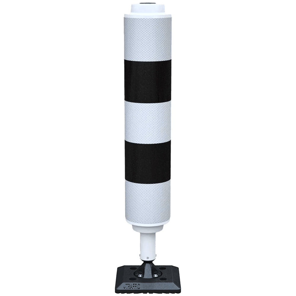 Verkeerszuil BB21 zwart/wit Ø160mm - Veerpaal kunststof flexibel - reflecterend