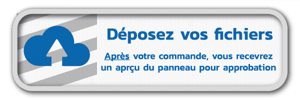 Panneau d'information 700x200mm réfléchissant avec votre propre impression