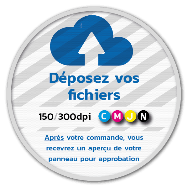 Panneau d'information rond réfléchissant avec votre propre impression