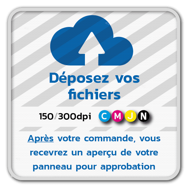 Panneau d'information carré réfléchissant avec votre propre impression