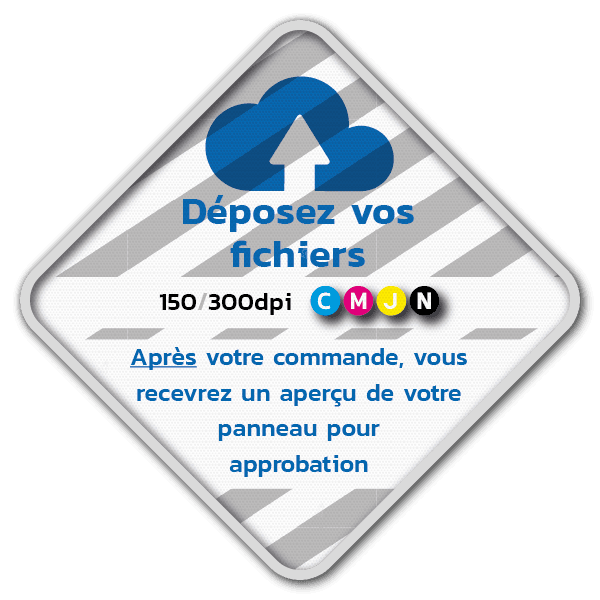 Panneau d'information en forme de losange réfléchissant avec votre propre impression