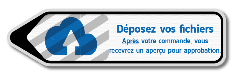 Panneau d'information en forme de flèche réfléchissante avec votre propre impression