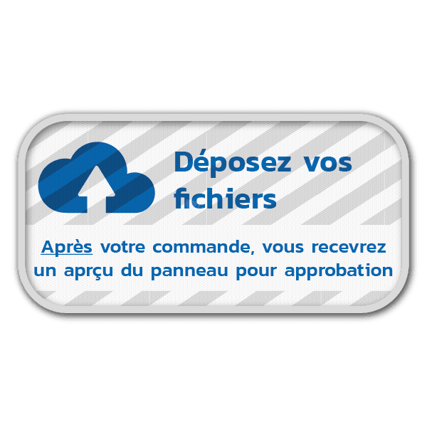 Panneau d'information 400x200mm réfléchissant avec votre propre impression