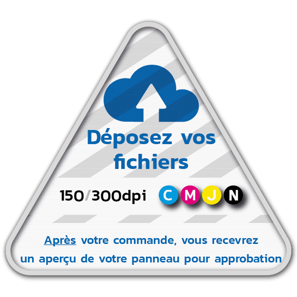 Panneau d'information trianglulaire réfléchissant avec votre propre impression