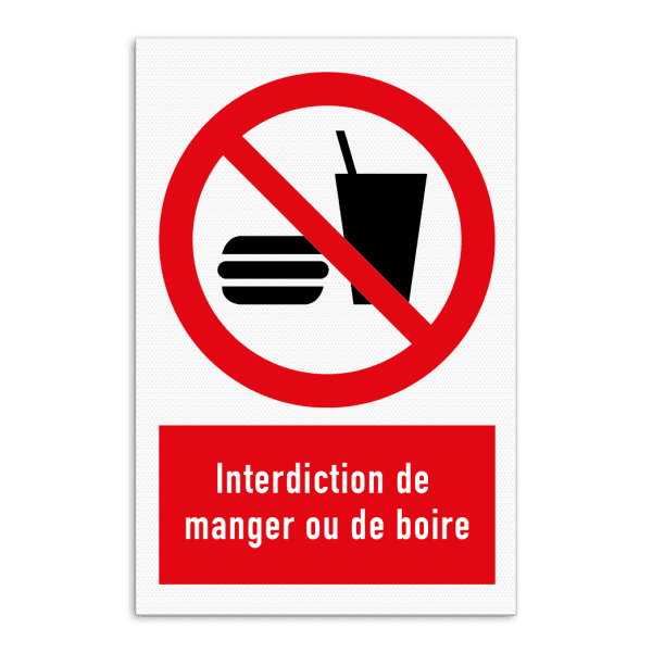Panneau d'interdiction - Nourriture et boissons interdites - P022