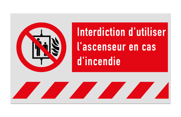 Panneau d'incendie - P020 - Interdiction d'utiliser l'ascenseur en cas d'incendie