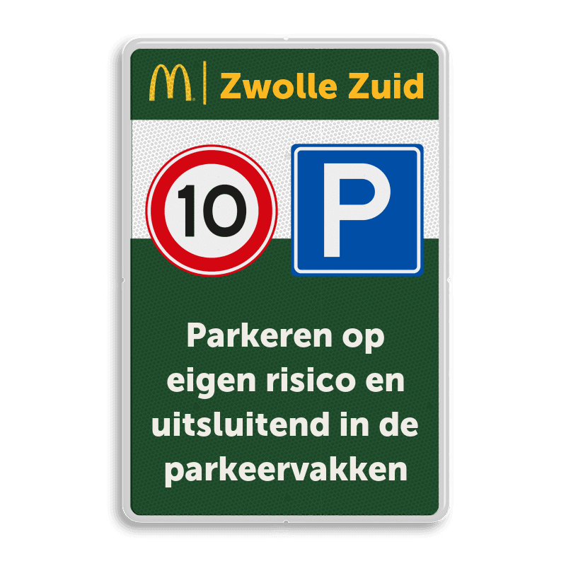 Informatiebord in huisstijl eigen terrein - reflecterend