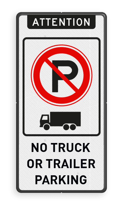 Verkeersbord no truck or trailer parking - reflecterend