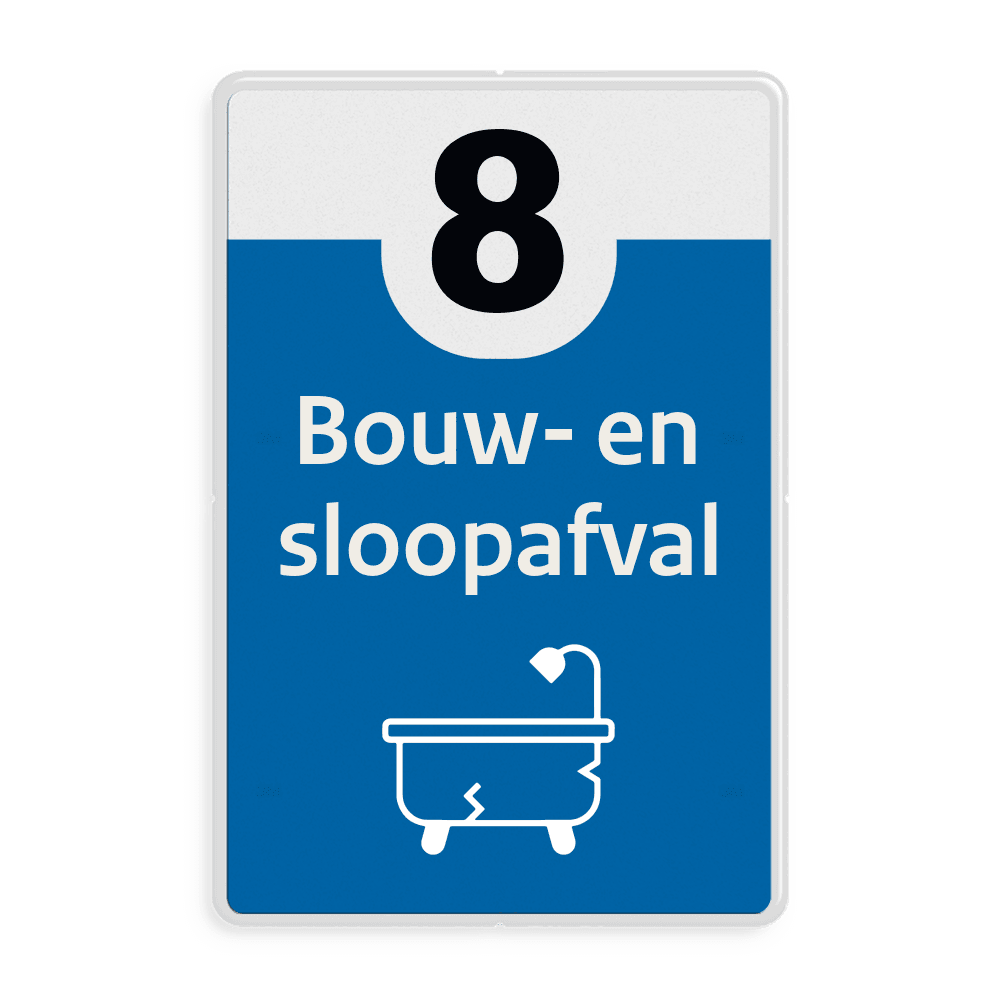 Informatiebord afval recycling - bouw en sloopafval - reflecterend