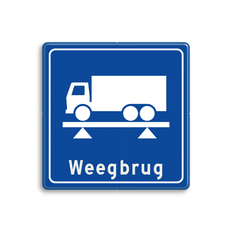 Verkeersbord weegbrug blauw/wit - reflecterend