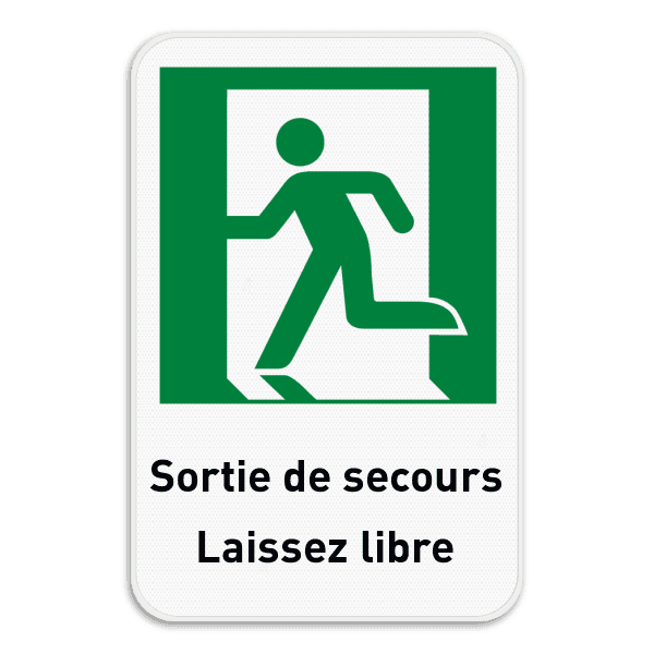 Panneau de sauvetage - E001 - Sortie de secours avec texte