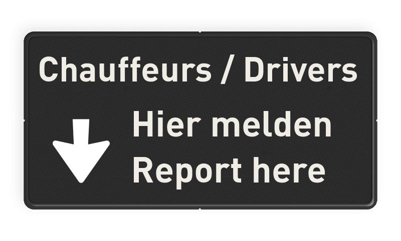Verkeersbord hier melden / report here - reflecterend