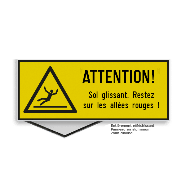 Panneau de danger - Sol glissant - impression personnalisée