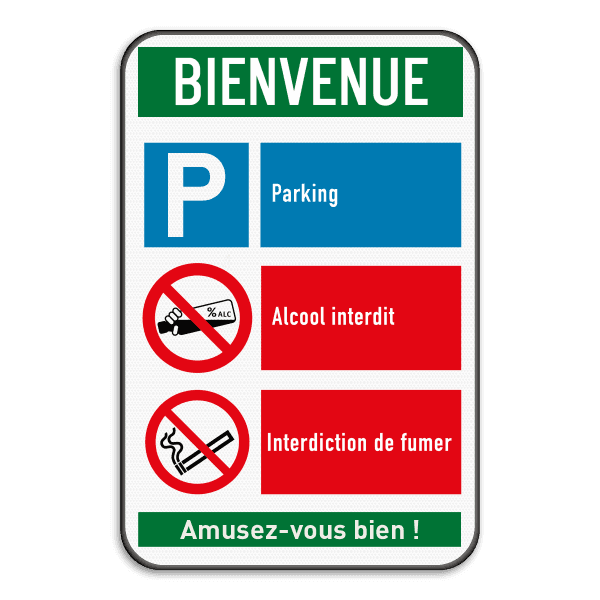 Panneau de sécurité de terrain avec 3 pictogrammes