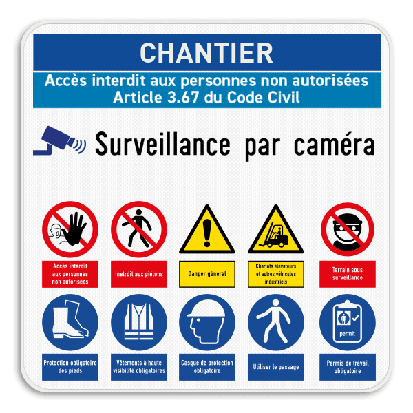 Panneau de sécurité | 10 pictogrammes + bannière