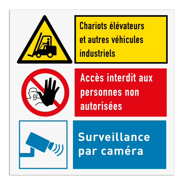 Panneau de sécurité - 3 pictogrammes