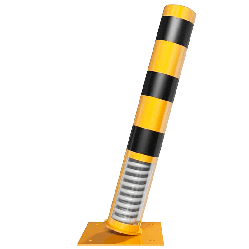 Rampaal Ø152mm staal verzinkt - geel/zwart - 1000/1500mm - flexibel verend tot 15 graden