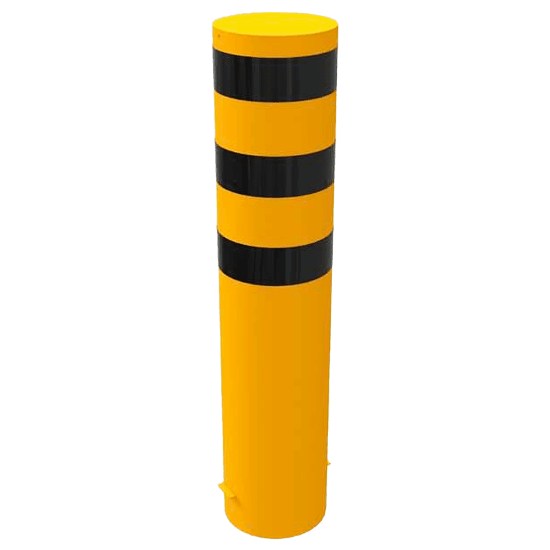 Rampaal Ø323mm staal verzinkt - geel/zwart - 1500/2000/2400mm - met grondanker