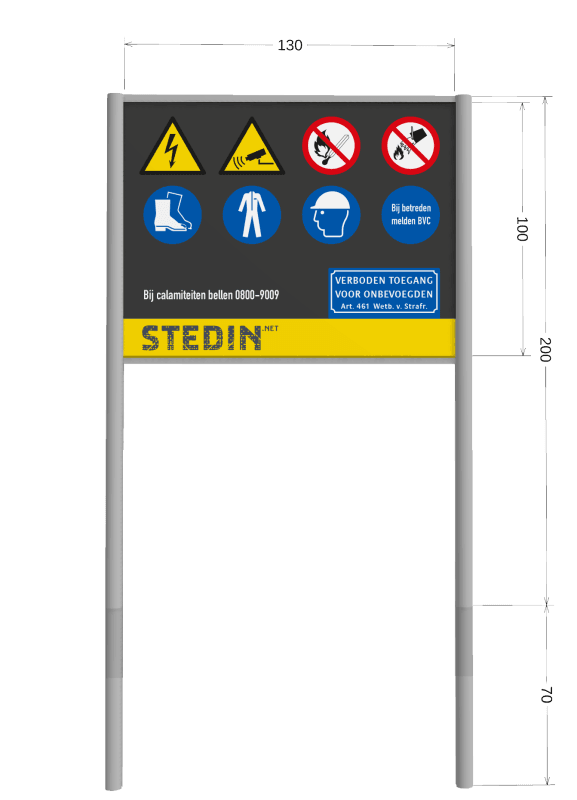 Informatiebord met portaalsysteem TS-R70 met informatiebord (2:3) - reflecterend