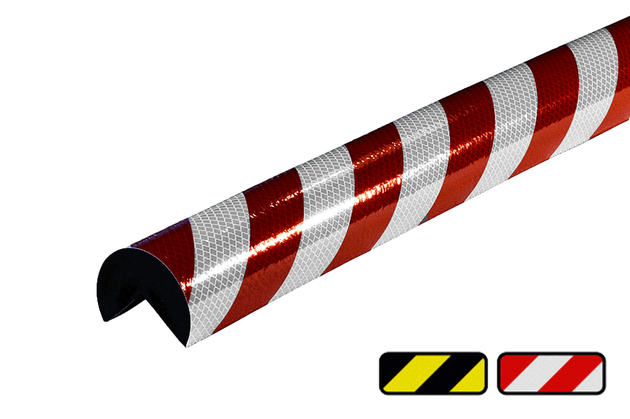 Hoekbescherming PU-schuim reflecterend Ø60mm type A+ - zelfklevend