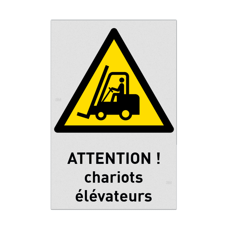 Autocollant - W014 - Attention aux chariots élévateurs et autres véhicules industriels