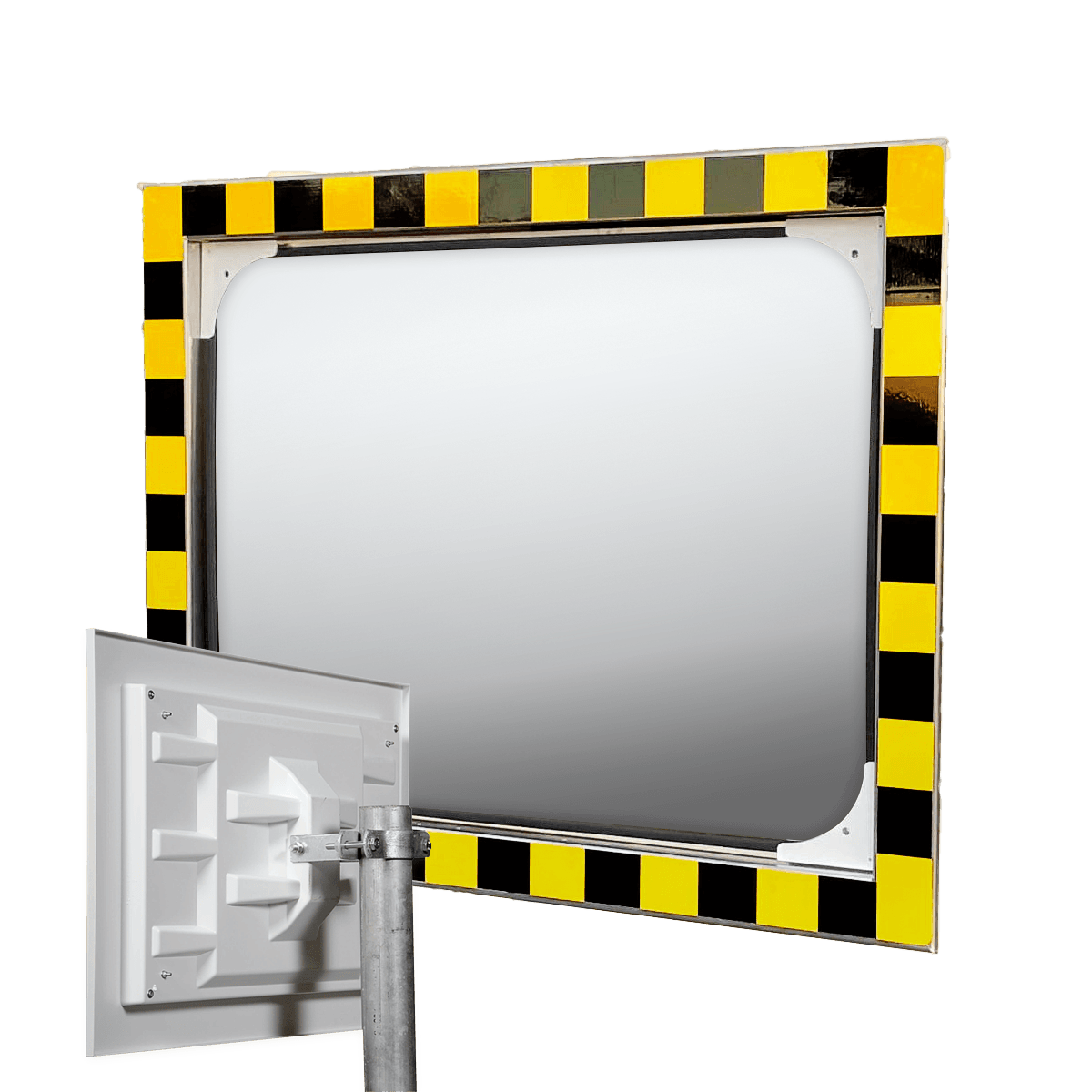 Miroir de circulation acrylique - 600x400mm - avec cadre rouge/blanc