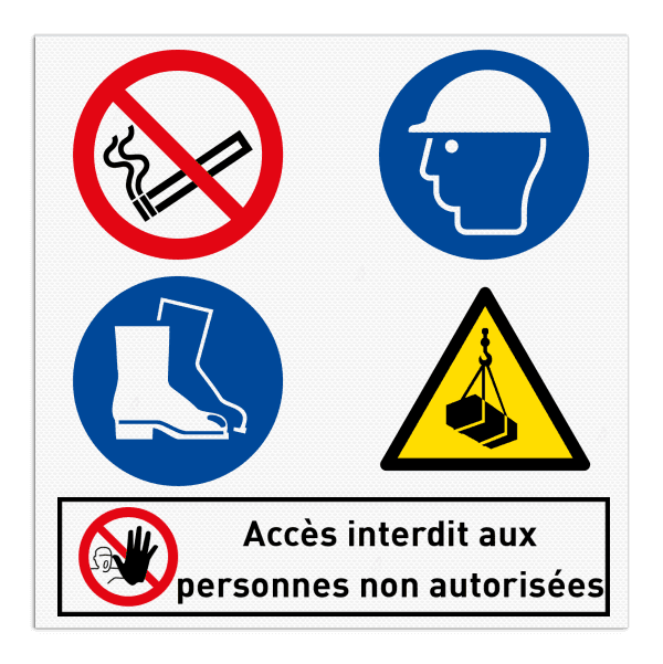 Panneau de sécurité EPI - accès interdit