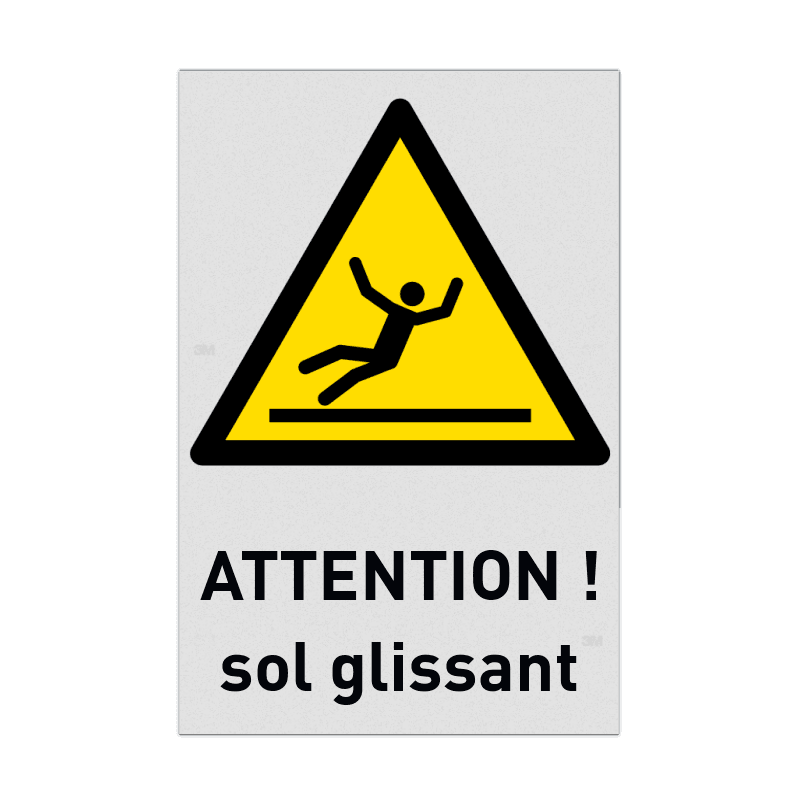 Autocollant ou panneau - W011 - Sol glissant