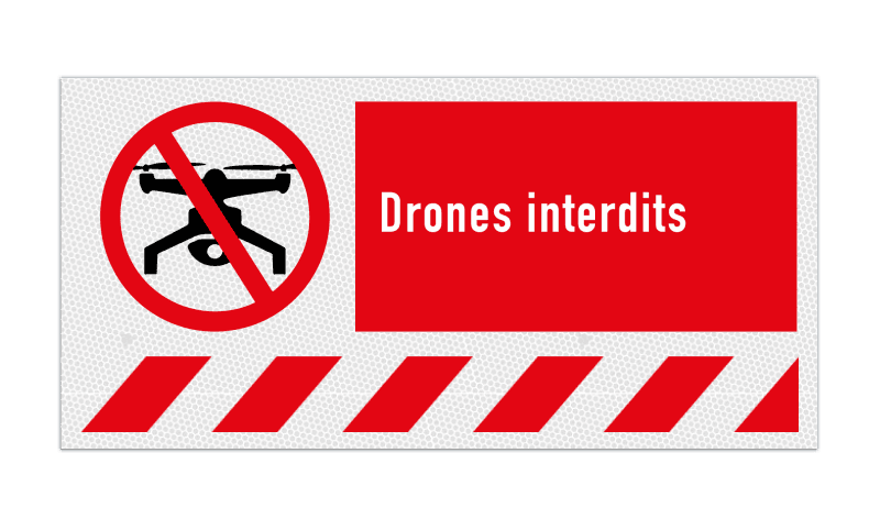 Panneau ou autocollant - Drones interdits