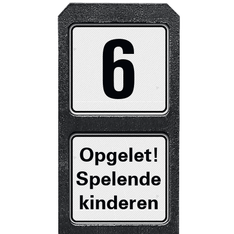 Huisnummerpaal met BORD Modern met tekst - Assenede