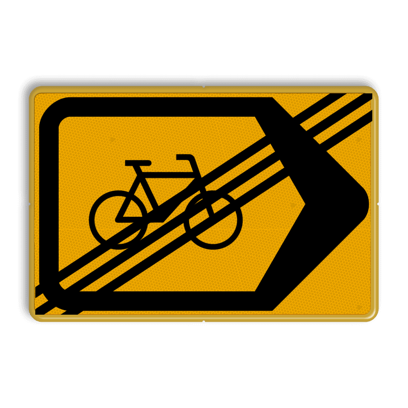 Omleidingsbord einde - T201e - Pijlkader rechts + pictogram